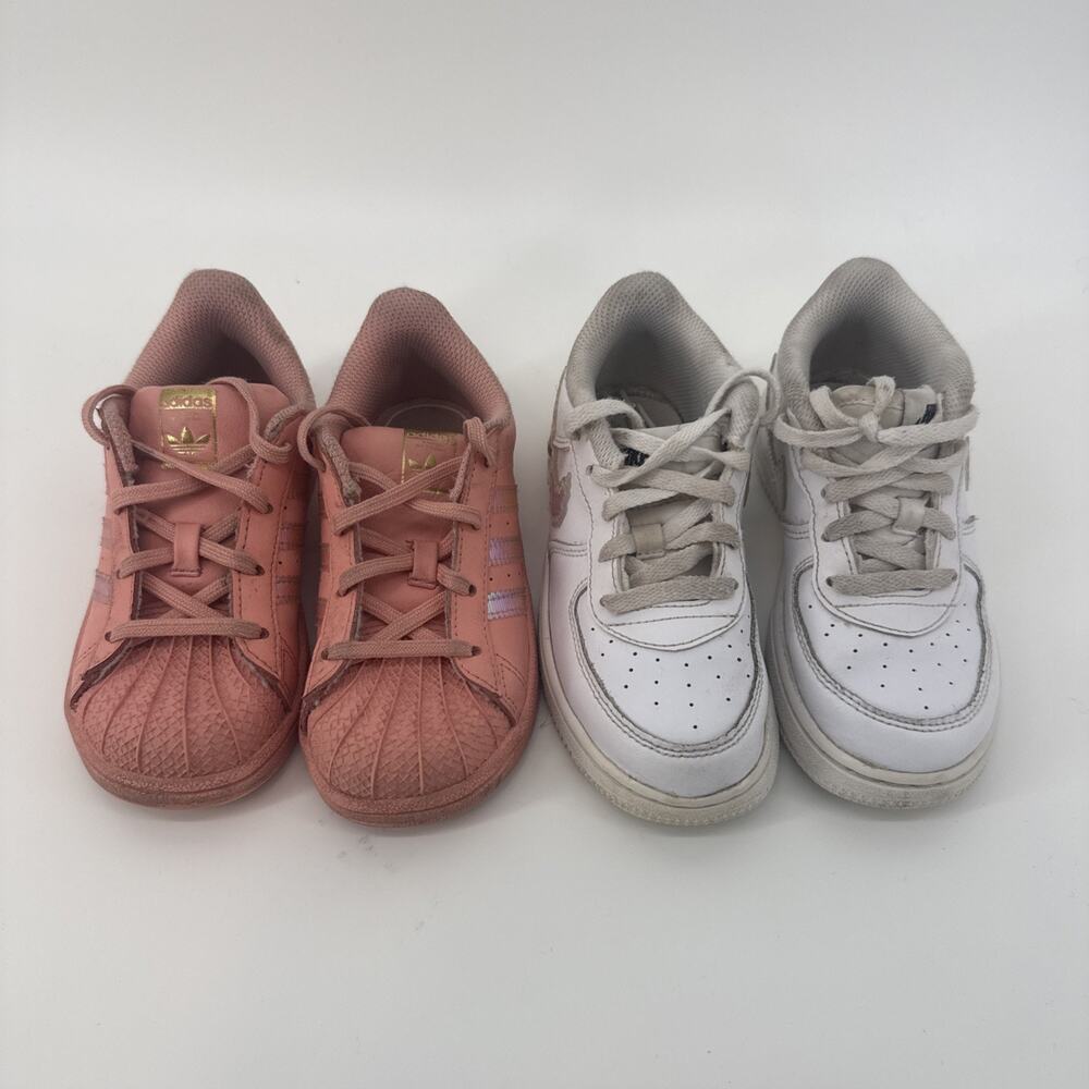 Toddler girls nike adidas shoes size 10c Summer Play Sneakers White Pink School